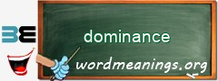 WordMeaning blackboard for dominance